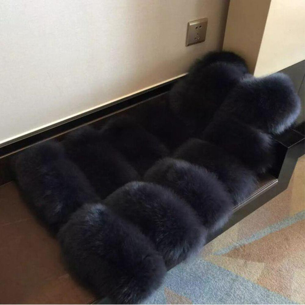 (dark grey, M) Faux Fox Fur Vest Women Waistcoat Long Slim Fake Fur Coats Fur Gilet Warm Fur Coats Women