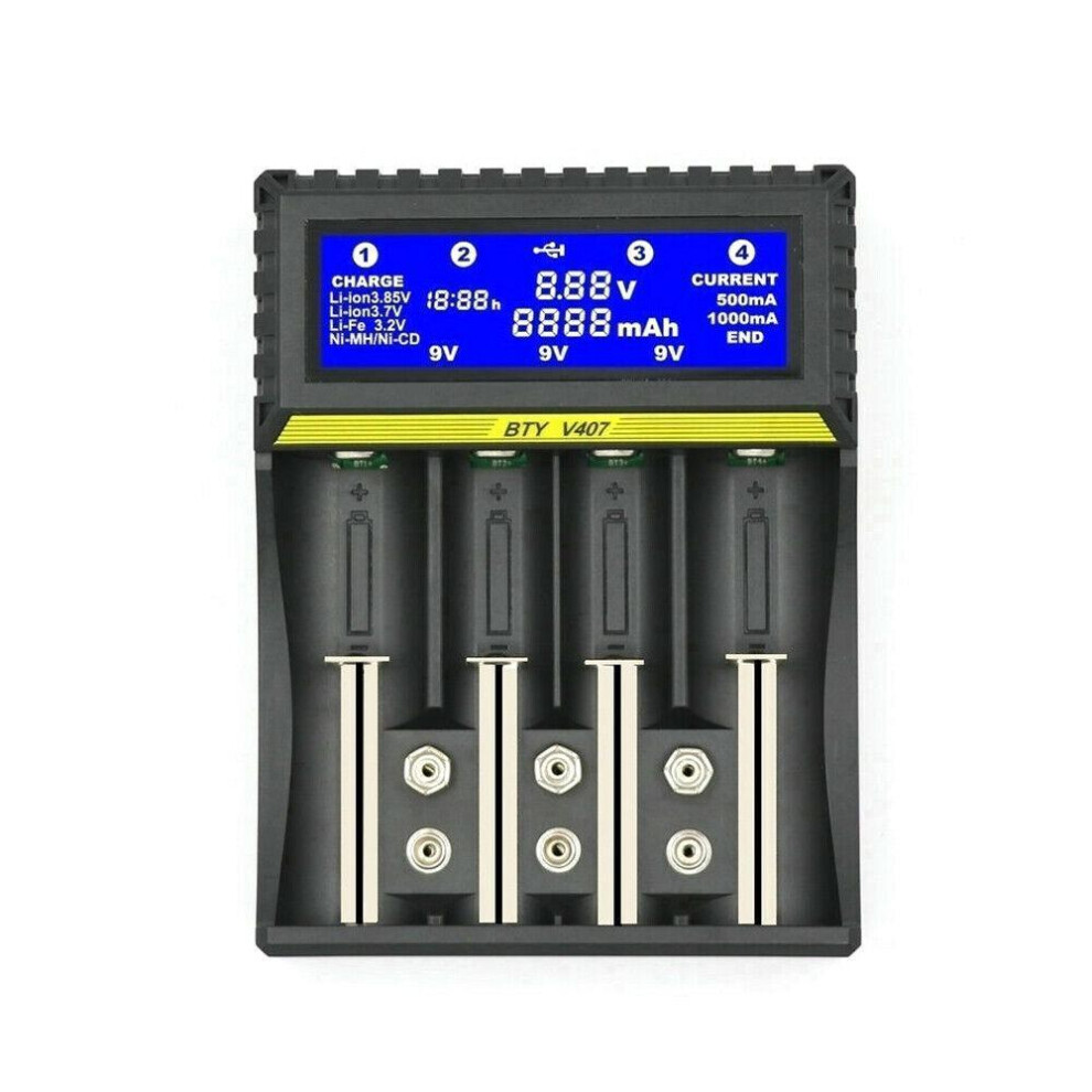 Universal LCD Smart Charger For 9V AA AAA 18650 Ni-MH Ni-CD Li-ion Battery