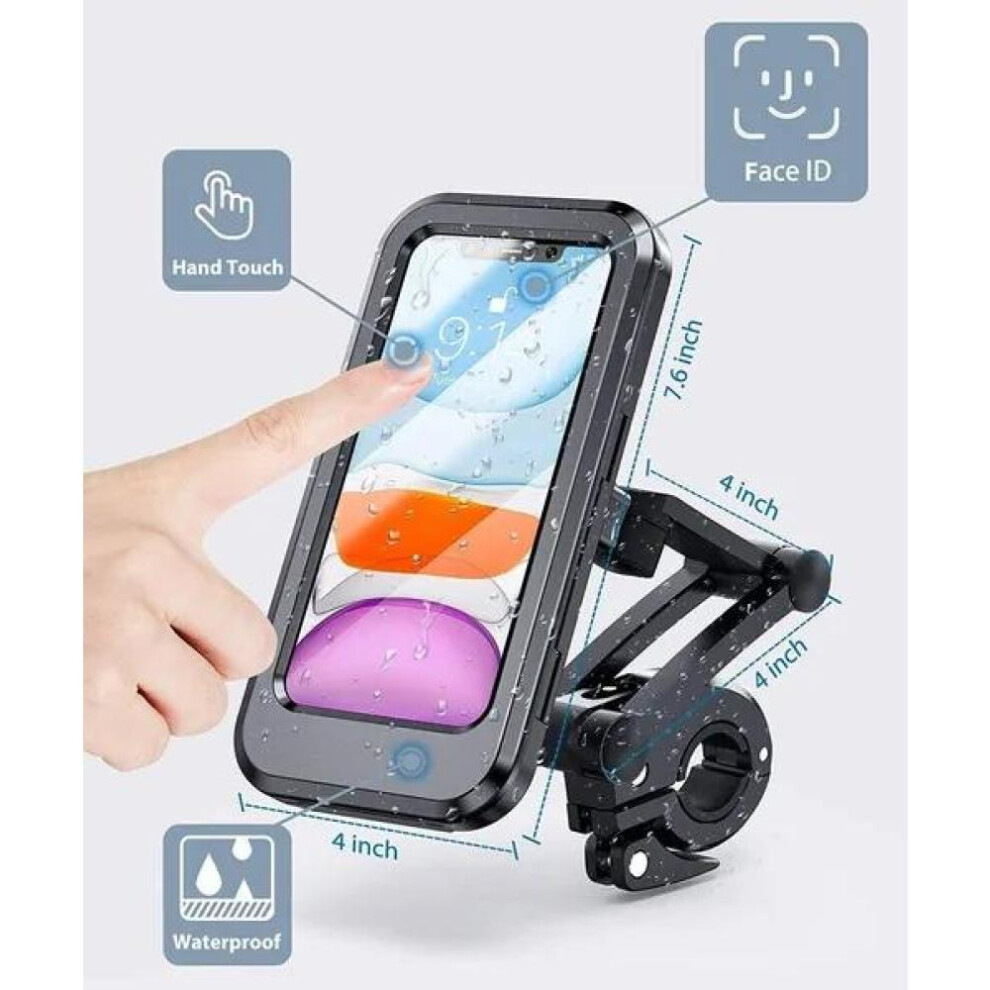 (, Support) Waterproof Motorcycle Bike Mobile Phone Holder Support Universal Bicycle Gps 360 Swivel Adjustable Motorcycle Cellphone Holder Black