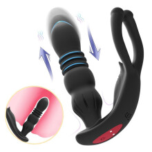 (black) 3 In 1 Large Anal Vibrator Plug Prostate Massager Remote Control Silicone Anal Plug Butt Plug Sex Toys for Men Adults