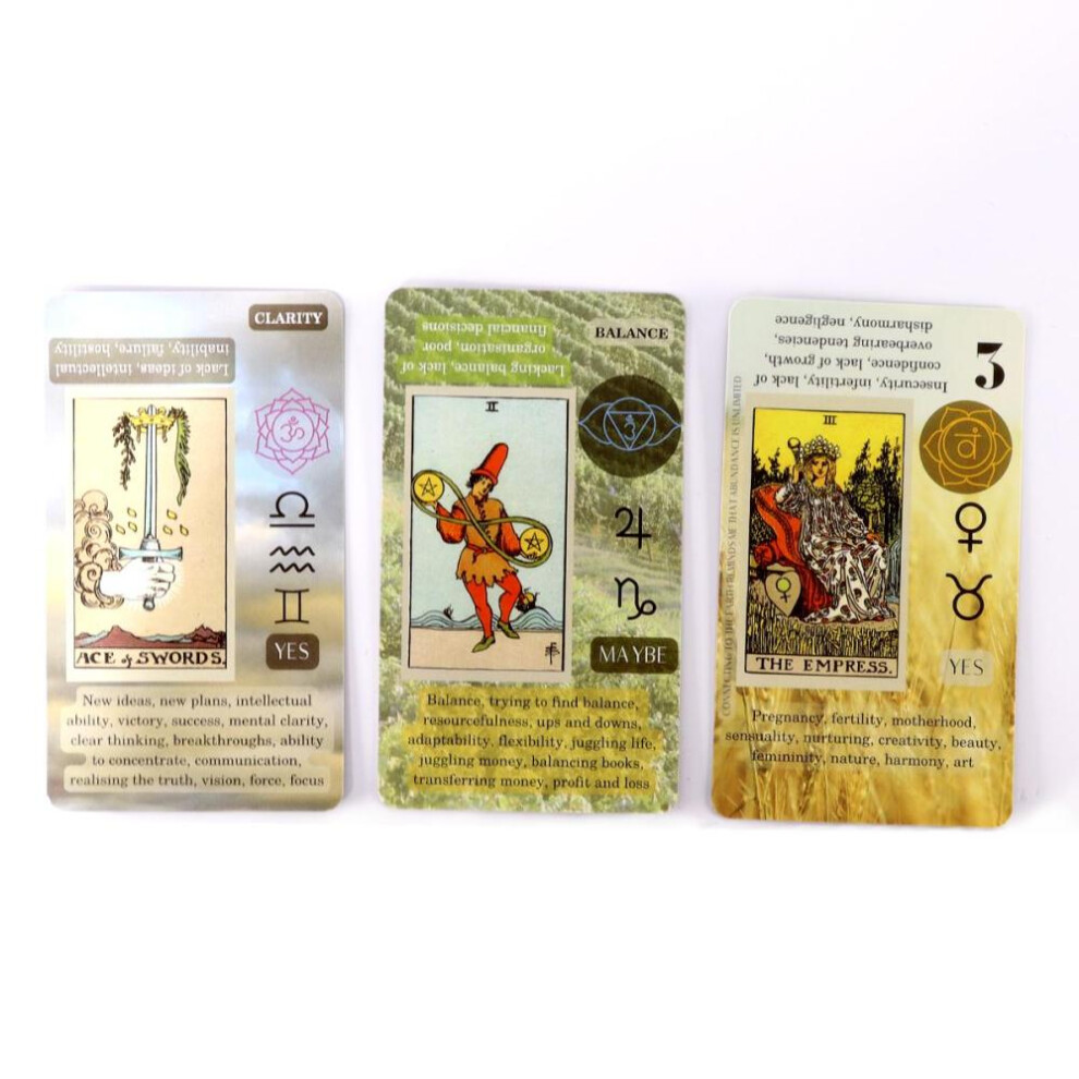 Beginner Tarot Cards With Meaning On It, Keyword Tarot Deck, Learning Tarot, Chakra, Zodiac Poker Size Tarot Deck