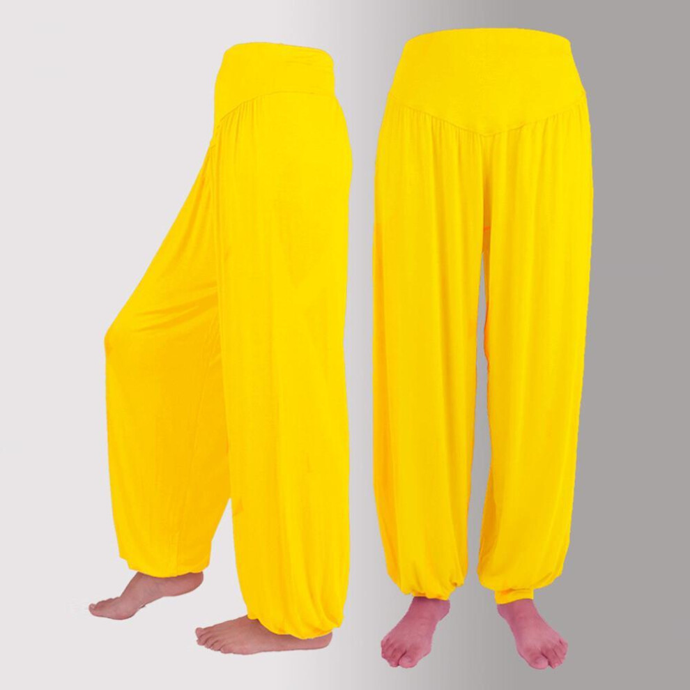 (yellow, S) Womens Elastic Loose Casual Cotton Soft Yoga Sports Dance Harem Pants-image-OPC-PFVCH6Q-NEW