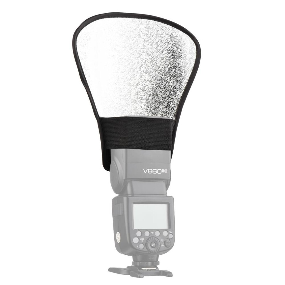 Portable Universal Camera Flash Reflector Speedlite Bounce Diffuser Board With Silver & White
