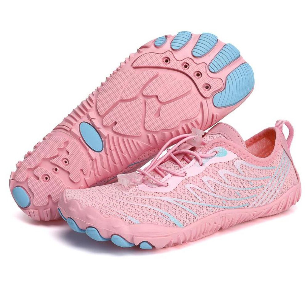 (pink, 44) Gym Barefoot Shoes Womens Mens Pro Water Shoes Women Men Barefoot Hike Shoes Wide Toe Box Non-Slip Breathable Zero Drop Shoes