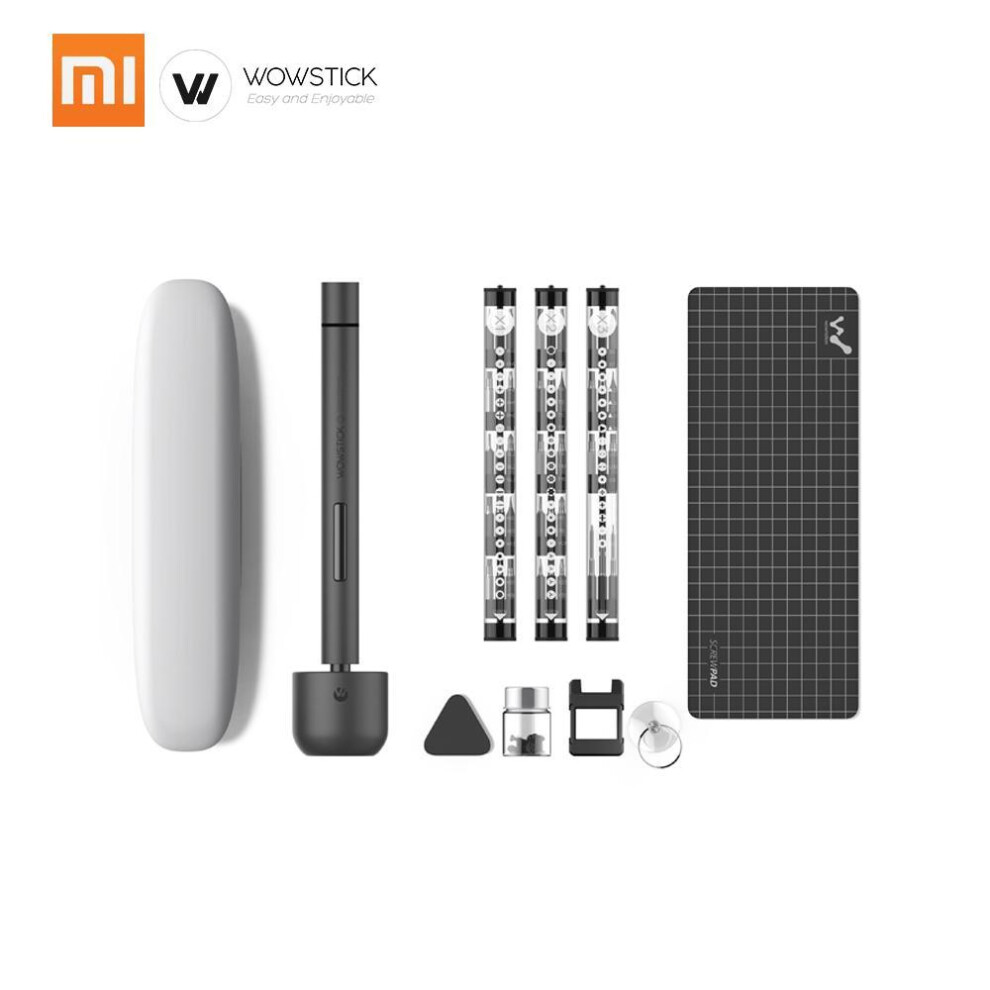 (dark gray) Wowstick 1f Pro 1f+ 56bits Electric Screwdriver Precision Mini Cordless Alloy Body 3 Led Light Lithium Battery Power  Repair Tools
