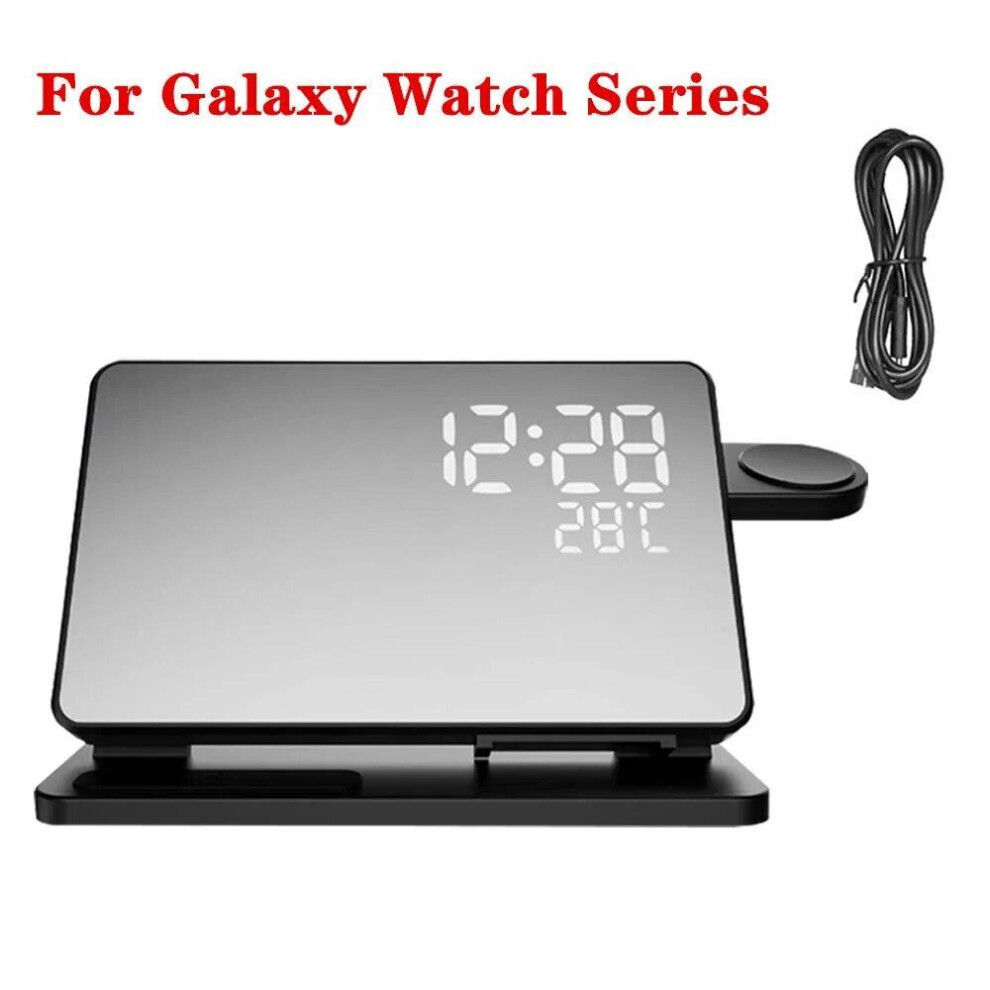 (black, For Samsung Watch) 3 In 1 Wireless Charger For Samsung Galaxy Watch 6 5 Pro Fast Charging Station For Galaxy S23 S22 S21 Alarm Clock Chargers Stand