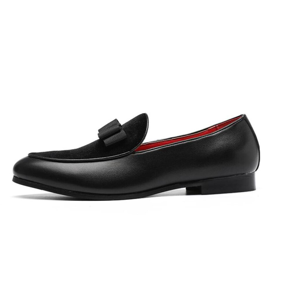 (black, 42) Italian Dress Mens Shoes Male Flats Leather Loafers For Men Black Red Suede Loafers Men Formal Wedding Shoes
