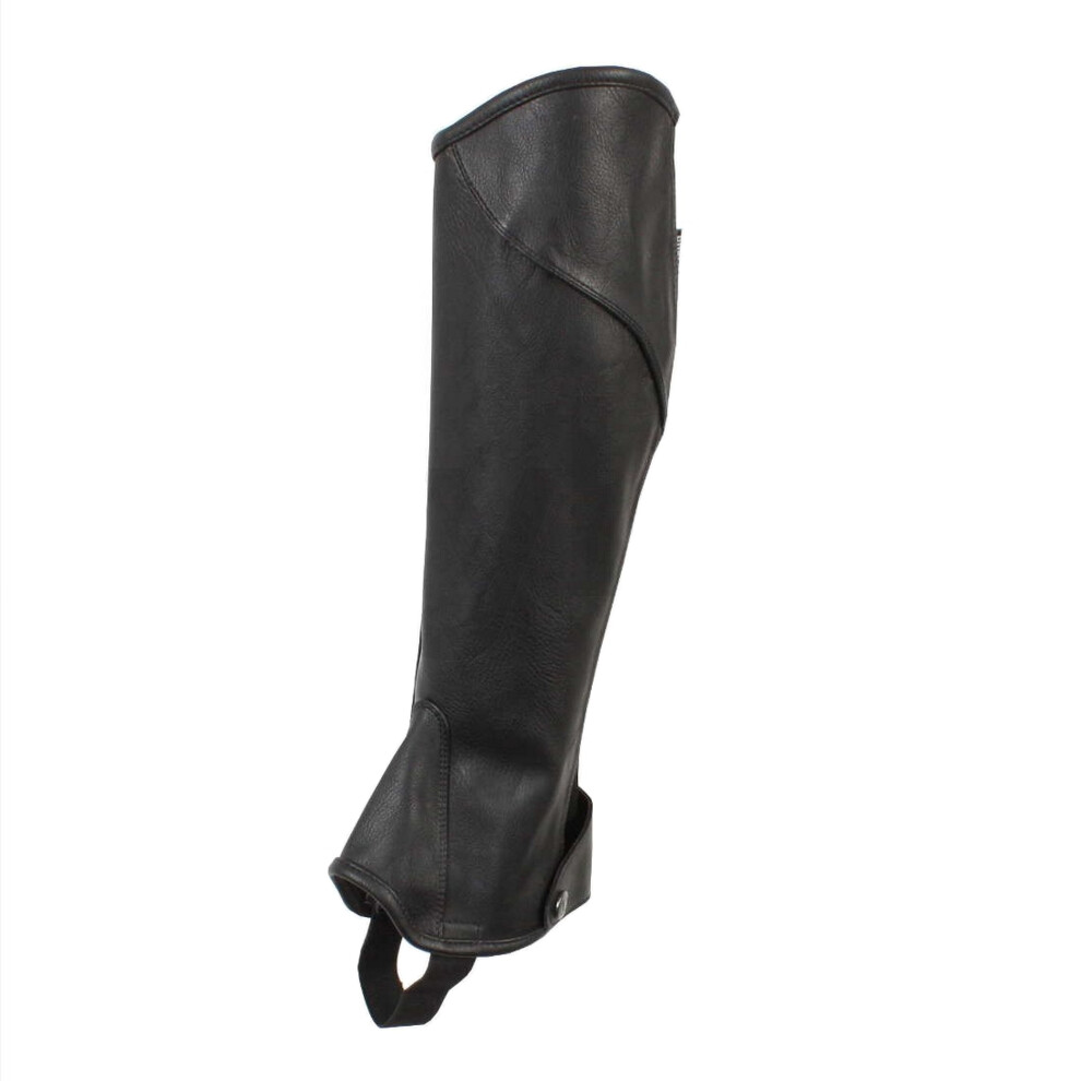 (Adults Xlarge, Black/Patent Piping) Dublin Unisex Adults Fit Half Chaps