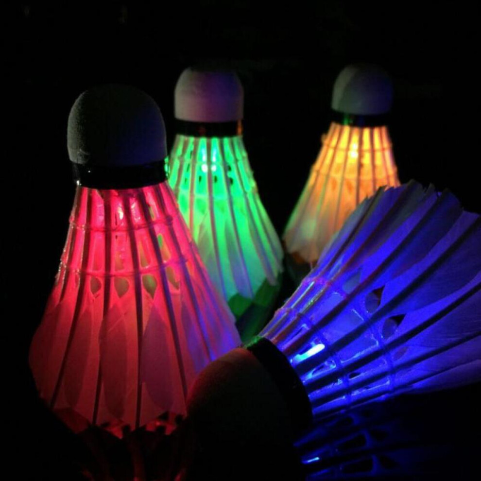 4pcs New Lamps Badminton Dark Night Colorful Led Lights Sport Badminton Light Spot Shuttlecock