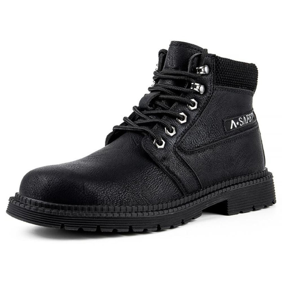(black, 43) Smash-proof And Puncture-proof Breathable Safety Shoes Steel Toe Cap Wear-resistant Work Boots Protective Hiking Boots For Men Plus Size 37-48