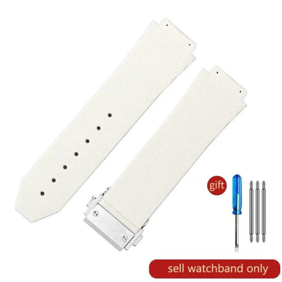 (J02-White-Steel-Z2  26x19mm) For Hublot Yubo High Quality Silicone Waterproof Watch Strap Classic Fusion Big Bang Rubber Men&apos;s 26*19mm 24*17mm A-image-OPC-PFVCS7D-NEW