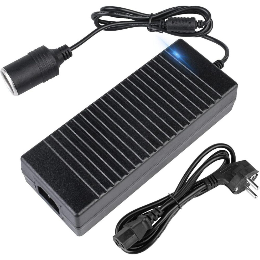 (black, 17*6*3.6cm) Car Power Adapter Converter Volt Voltage Converter 230v To 12v Adapter For Cool Box Rectifier With Cigarette Lighter Socket For Led Lamps And Fans