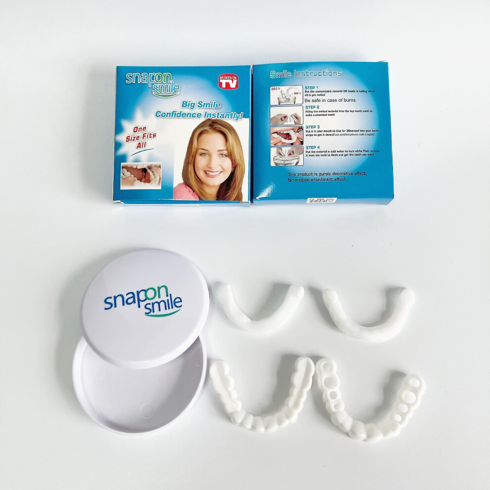 4 Pcs Snap On Smile Teeth Veneers Whitening Cosmetic Denture, Tooth Cover Set (hs)