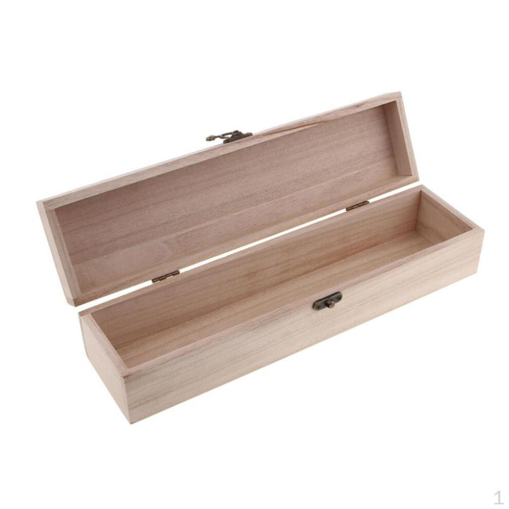 Rectangle Wooden Box Jewelery Storage Case With Locking Clasp
