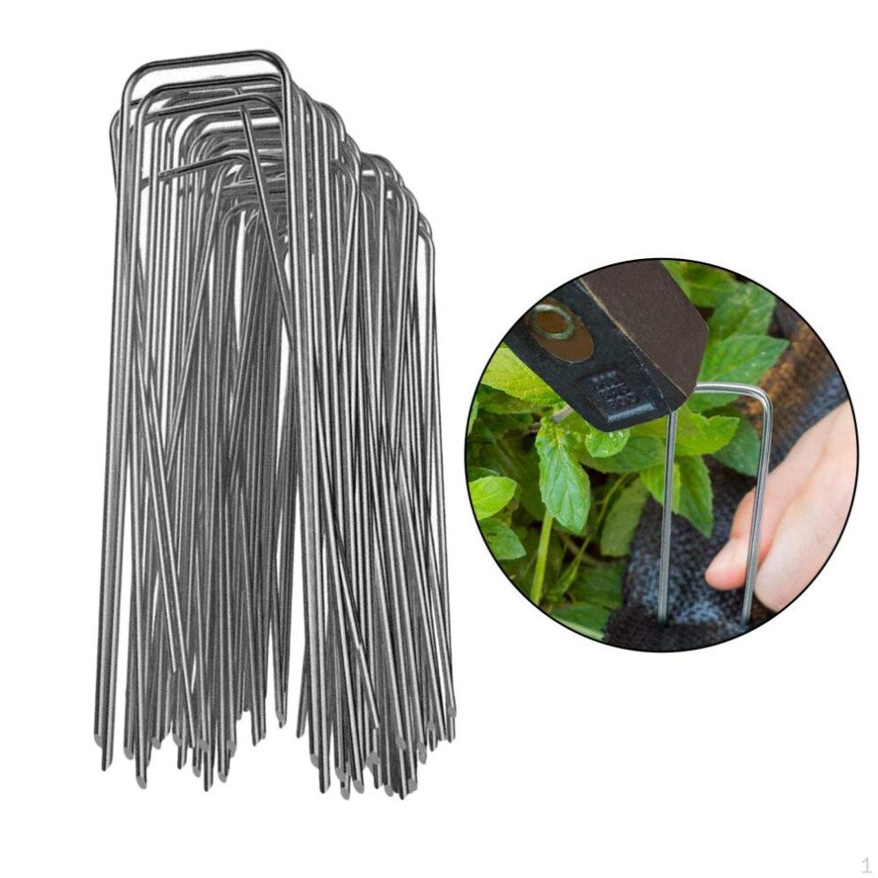 6 Inch Garden Stakes Galvanized Landscape Staples, Turf Staples For Artificial Grass, Rust Proof Sod