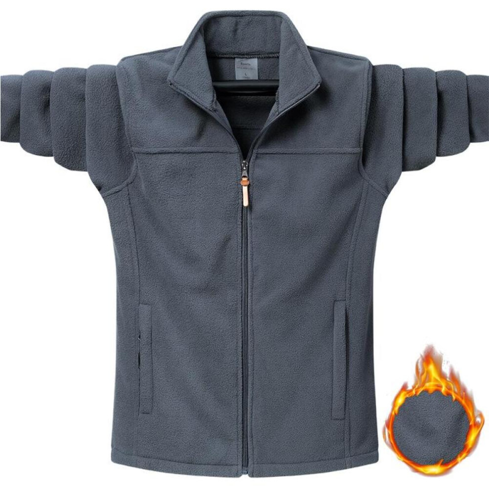 (grey, 5XL) Autumn Winter Tactical Fleece Jackets Men Casual Hoodies Sweatshirt Coats Male Hunting Sports Bomber Jacket