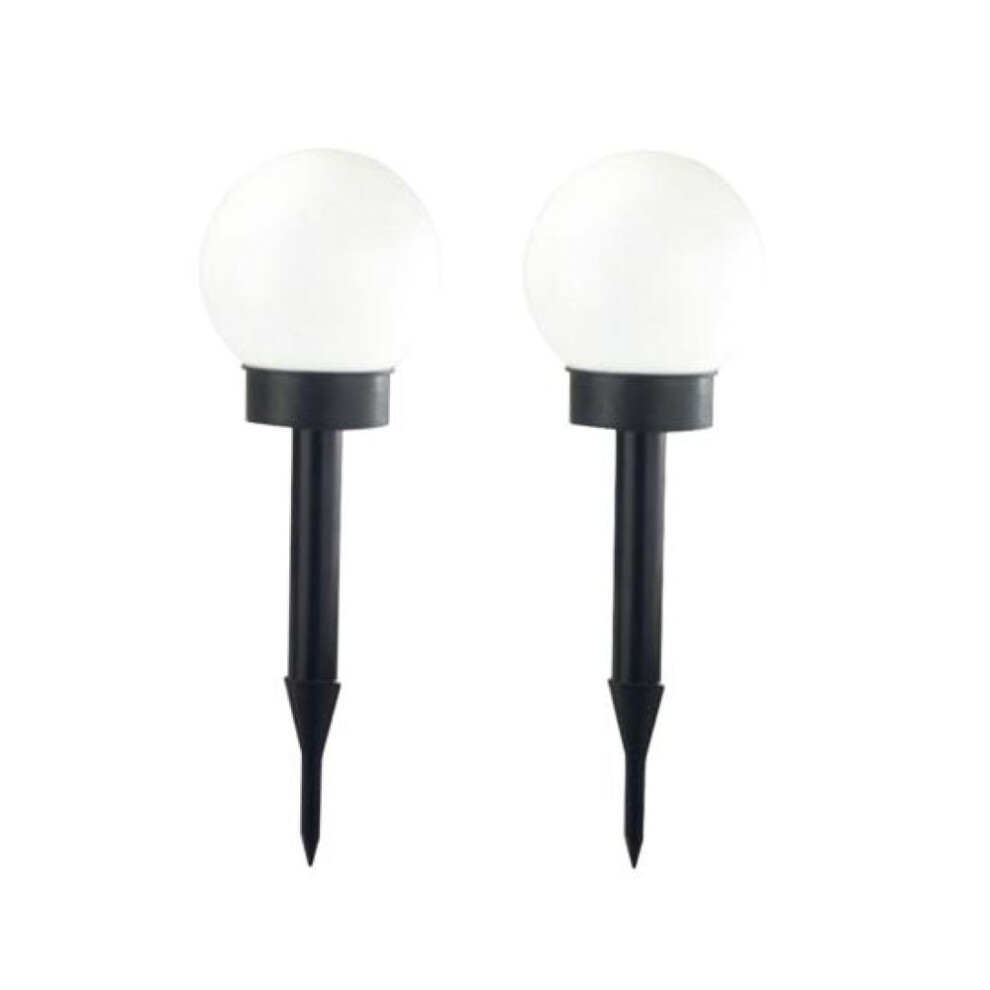 2Pcs Round Ball LED Garden Solar Power Light Outdoor Lawn Backyard Pathway Lamp