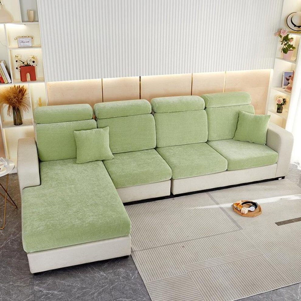 (green, Normal Size(M)-1pc) Thick Elastic Sofa Cushion Covers Living Room Armchair Corner Sofa Chenille Cushions Seats Cover Slipcover Couch Covers