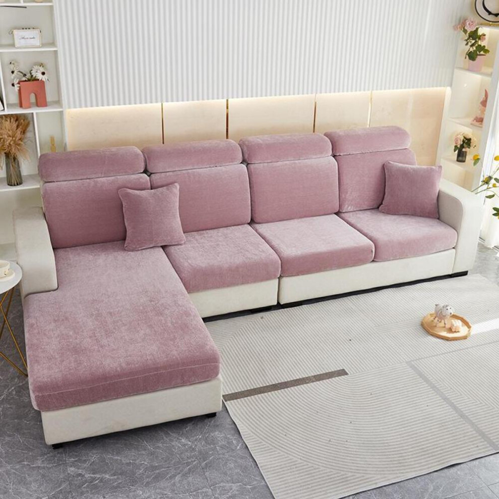 (purple, Normal Size(S)-1pc) Thick Elastic Sofa Cushion Covers Living Room Armchair Corner Sofa Chenille Cushions Seats Cover Slipcover Couch Covers