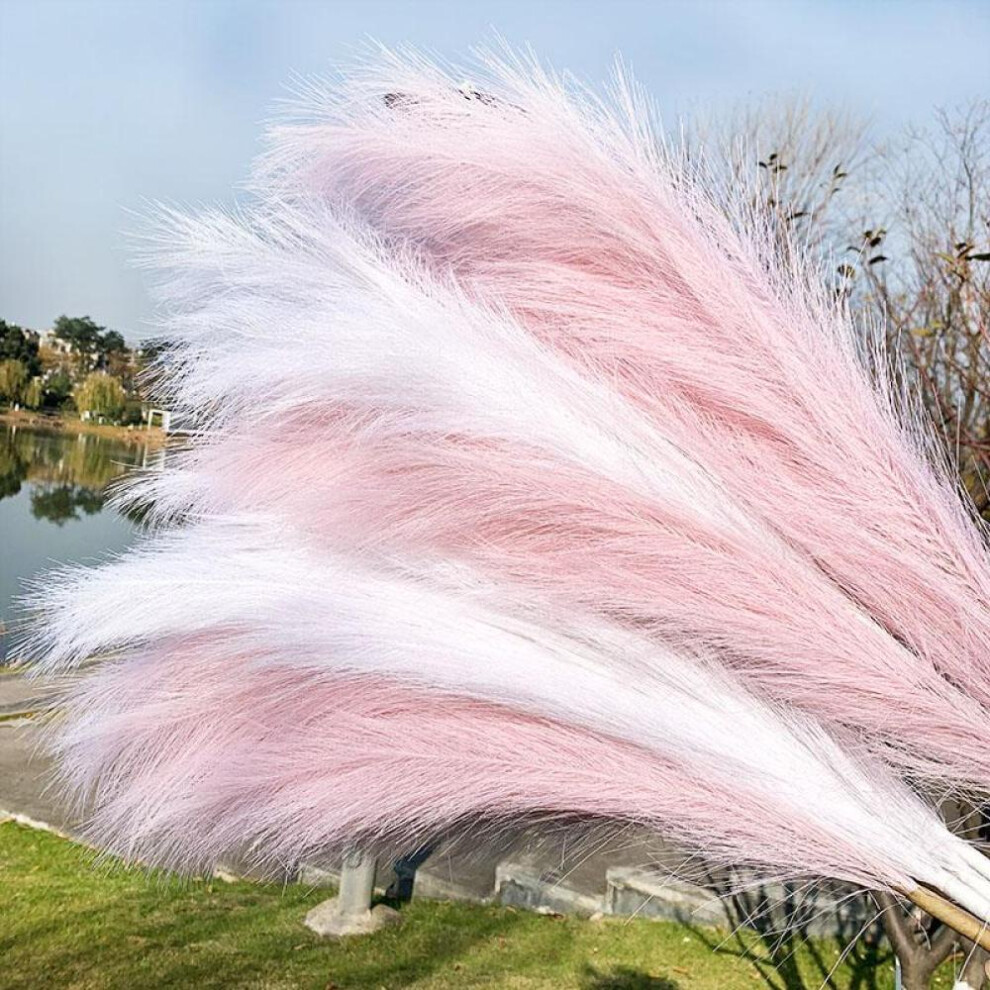 (blue,grey, 1pc 110cm) 110cm Artificial Pampas Grass Fake Reed Plants Bouquet  Wedding Decoration Home Living Room Diy Vase Decoration Tail Grass