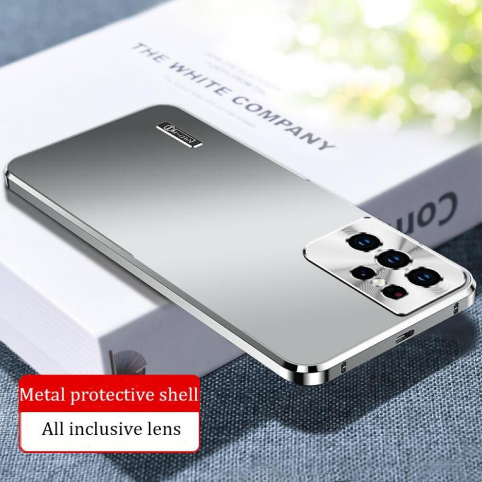 (silver, For Samsung S23 Ultra) Luxury Metal Magnetic Camera Protective Case For Samsung Galaxy S24 S23 Ultra S22 Plus S21 Aluminium Alloy Shell For I