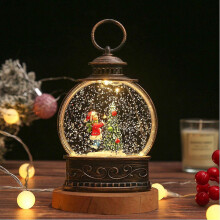 (E) Snow Globe Lighted Christmas Decorations, Santa Snow Globe Christmas Snow Globe Lantern With Swirling Glitter, Christmas Gifts