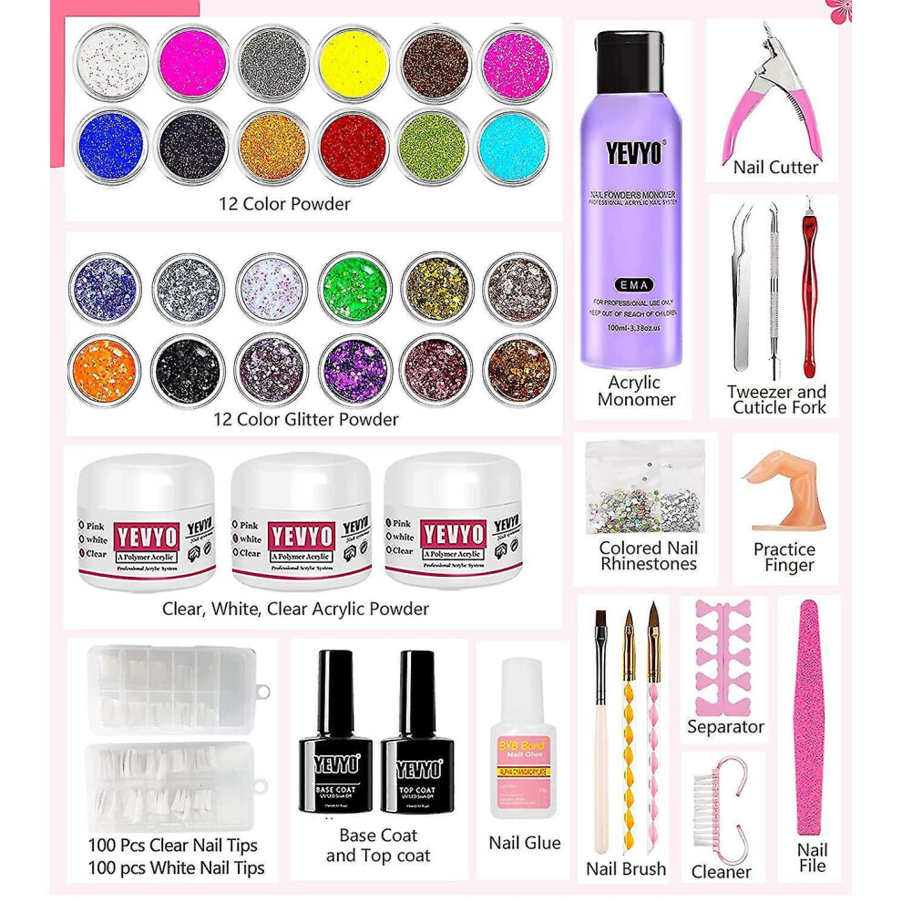 Kryc-acrylic Nail Kit, Nail Kit For Beginners And Professional With Everything, Nail Starter Kit Wit