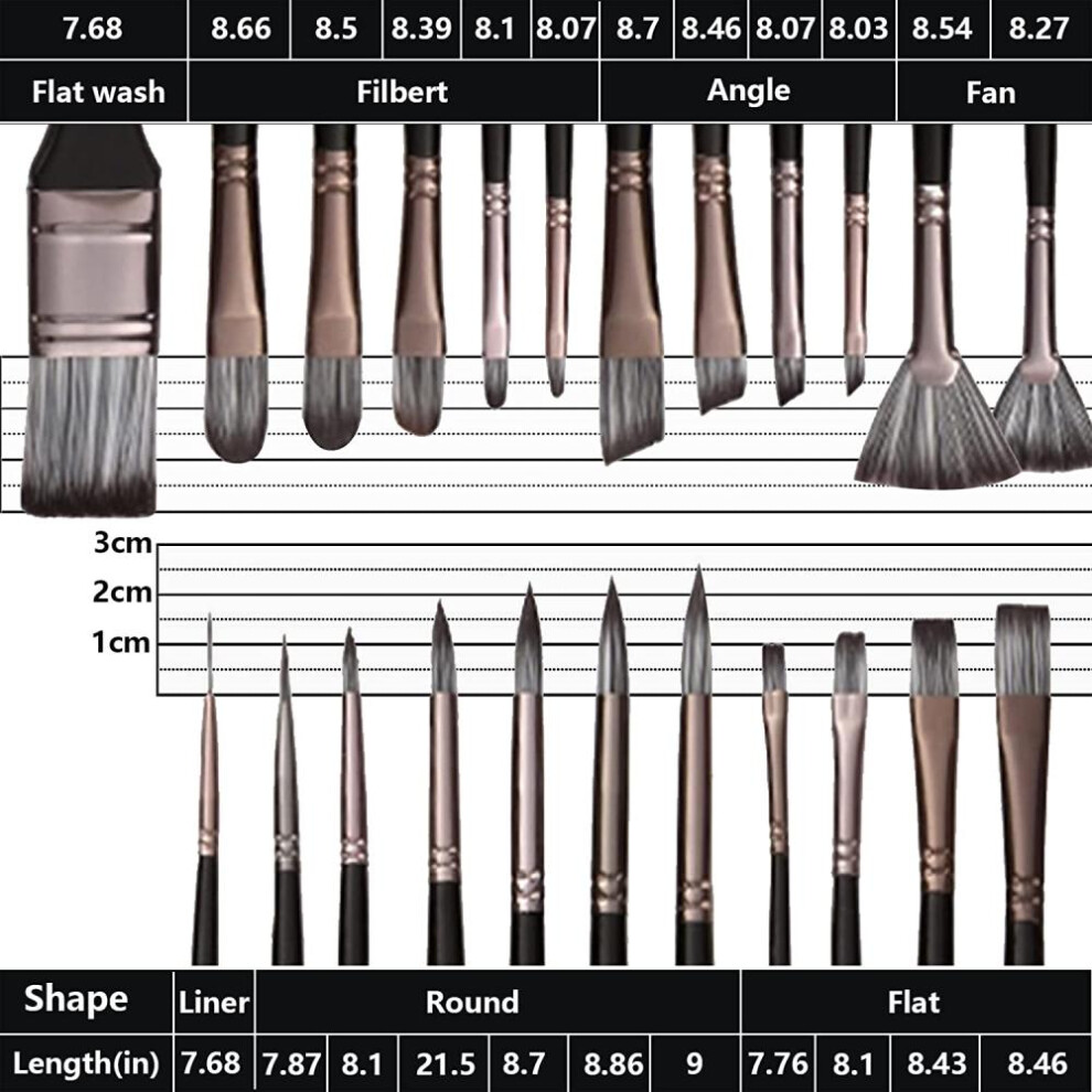 24pcs Artist Paint Brushes With Canvas Brush Cover Set Professional For Both Acrylic Drawing Painting Watercolor Gouache Brushes