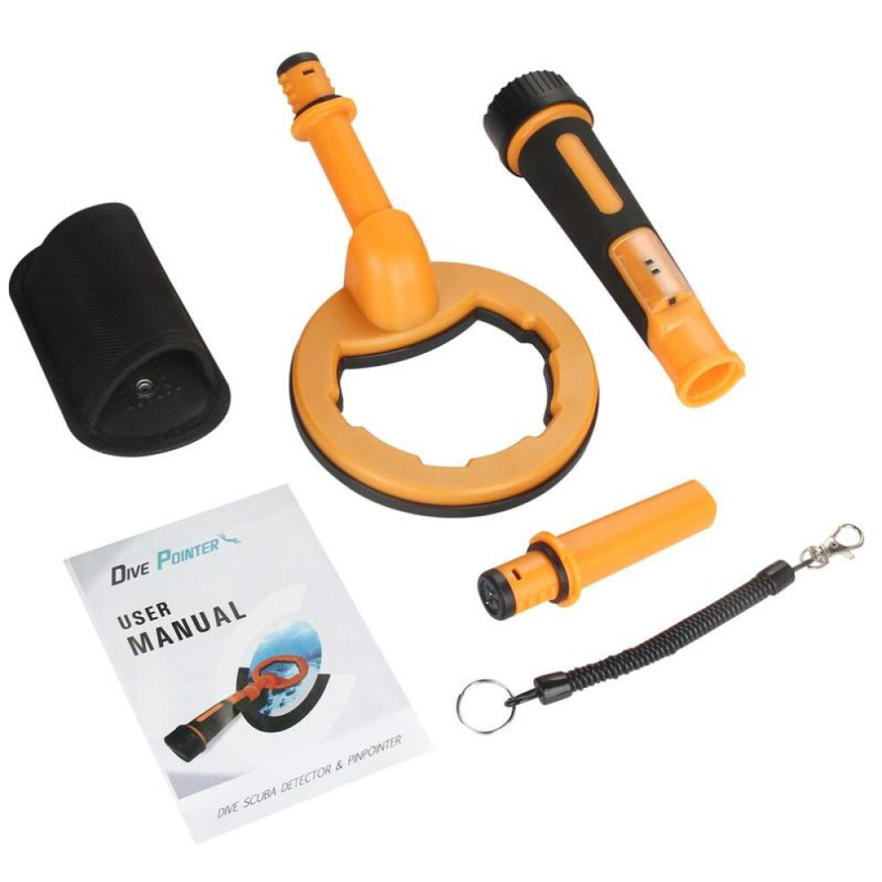 (orange) 2024 New Pulse Dive Underwater Detector Metal Search Detector 2 In 1 Treasure Search Machine 60m Round Probe Pinpointer