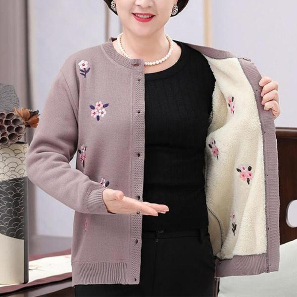 (camel, XXL) Cardigans Plus Size Grandma Knitting Sweater New Middle-aged And Old Women Sweater Cardigan