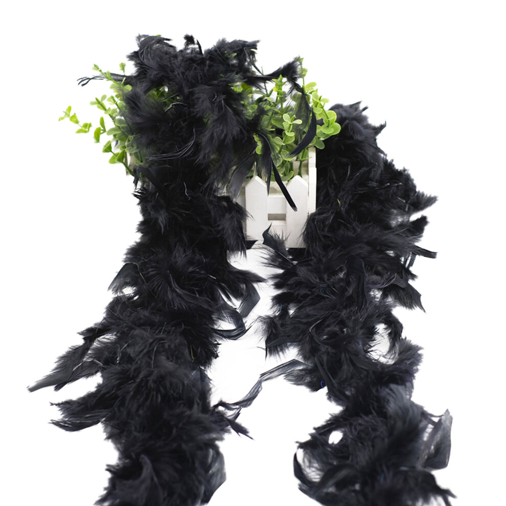 (Black) 2M Red Feather Boa With Heart Sunglasses For Parties Black,Red