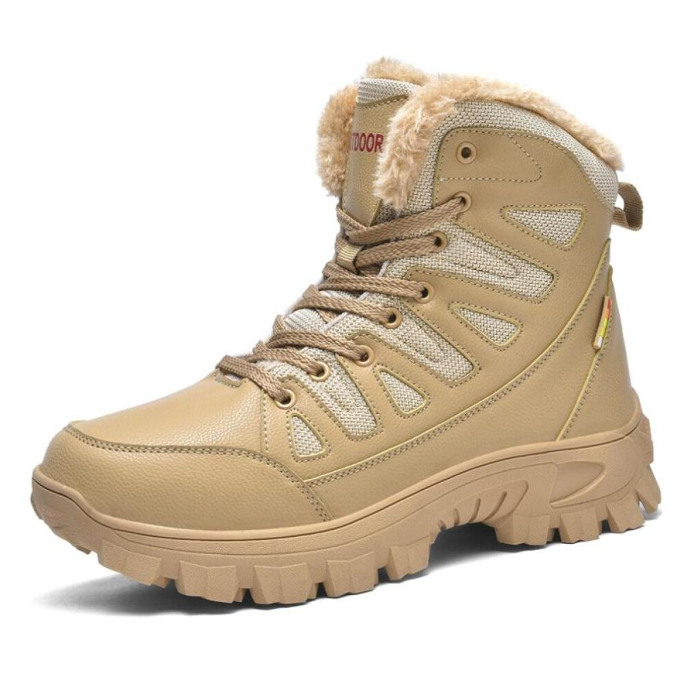 (brown, 47) Plus Size Russian Style Winter Boots Waterproof Outdoor Ankle Boots For Men Snow Boots High Men Footwear