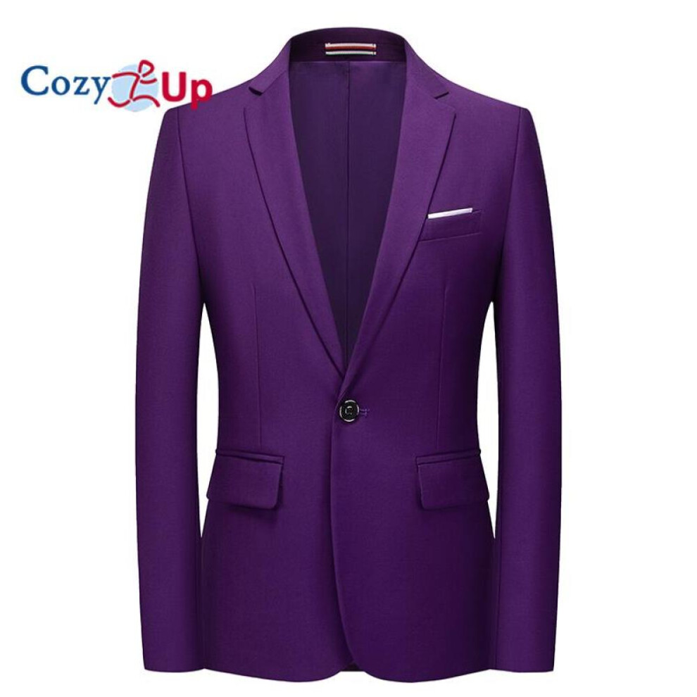(purple, XL) Cozy Up Men&apos;s Casual Blazer Jacket Slim Fit Sports Coat Business Suit Jackets One Button