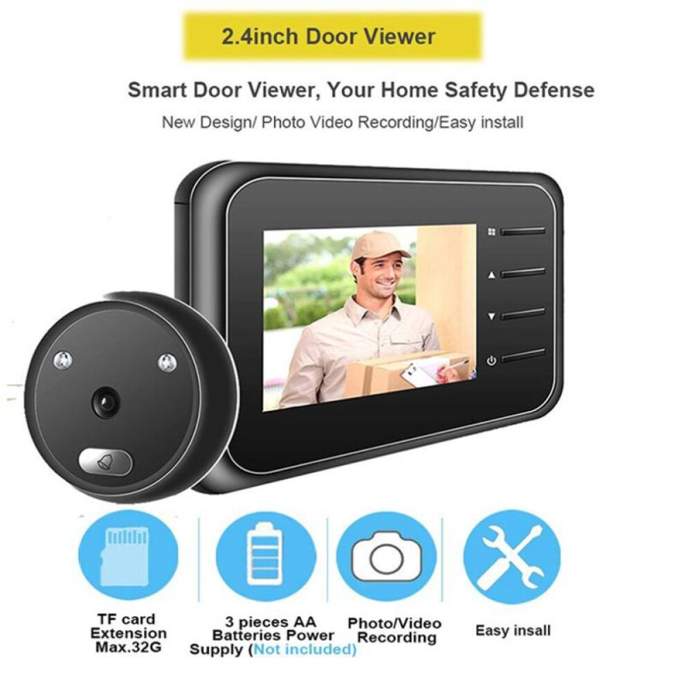 (black) Video Peephole For Entrance Door Intelligent Electronic Doorbell