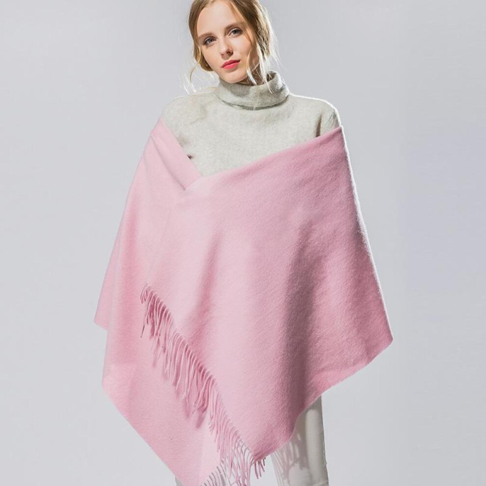 (pink, One Size) Women Shawl 100% Wool Scarf Modern New Saga Knitted Wool Scarves Wraps Wool Shawls Autumn Winter Thick Warm Female Knit Scarf