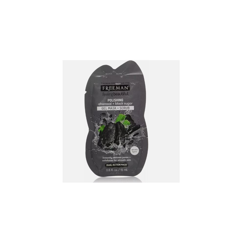 Freeman Charcoal & Black Sugar Polishing Face Gel Mask and Scrub 15ml