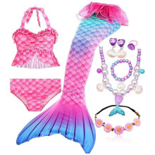 (pink, 150(10-12T)) Mermaid Tails for Swimming for Girls Swimmable Swimsuit Kids Bathing Suits Birthday Gift 3-12 Years (NO Monofin)