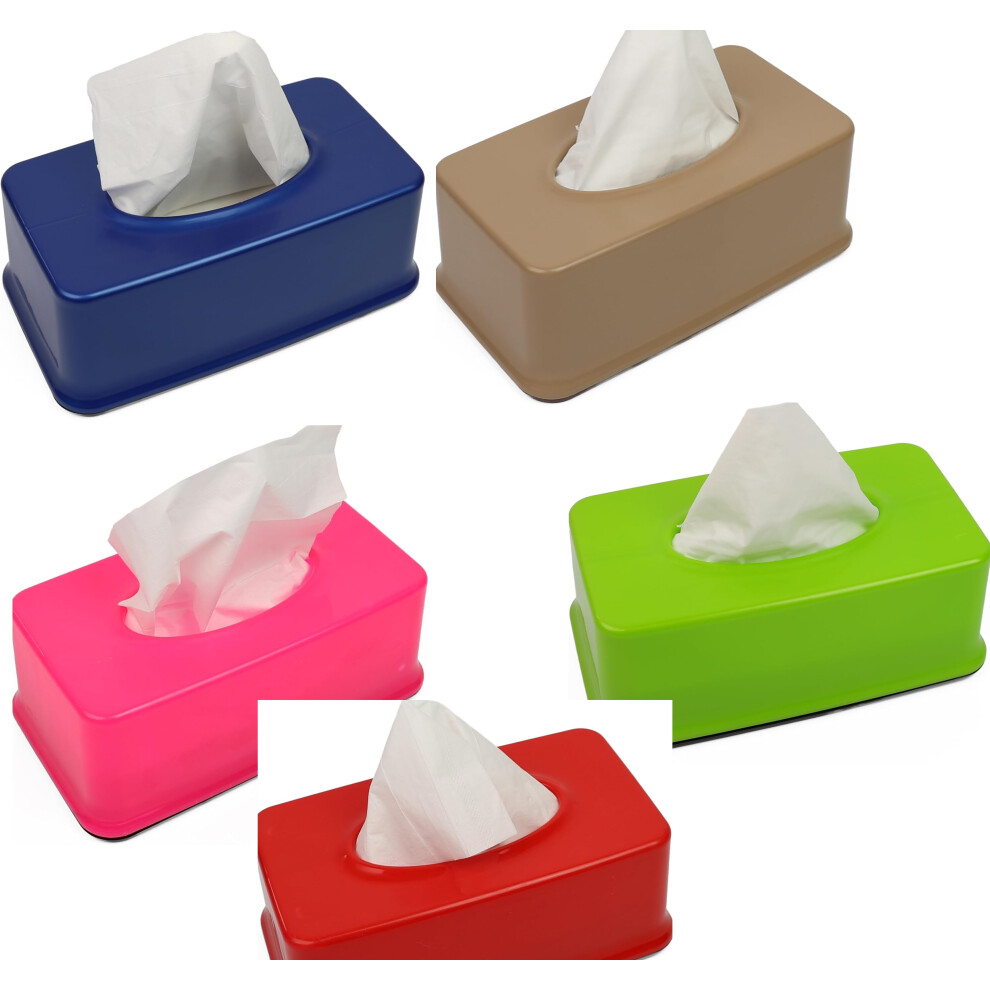 (Blue) DIVCHI Tissue Box Holder Rectangular Wipe Box