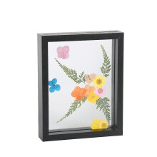 (black, A4) Double Glass Side Floating Photo Frame For Table Top Wall Hanging, Displays Photo