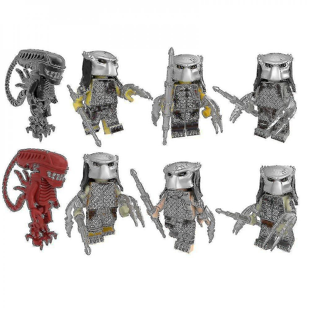 8pc Predator Alien Assembled Building Block Minifigures Educational Children
