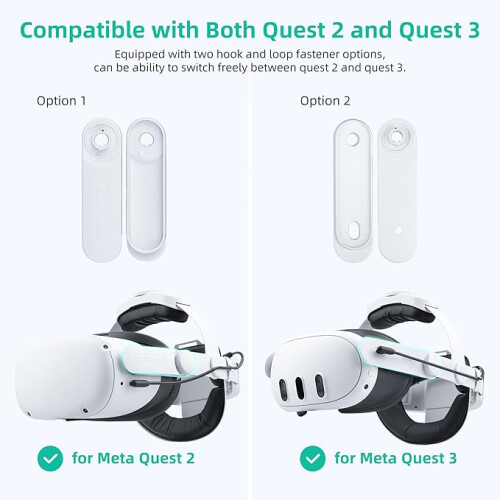 Noiposi Battery Head Strap 7500mAh for Meta Quest 3S/3/Quest 2,Double Knobs Adjustable Elite Strap Replacement,VR Accessories Strap Enhanced Support 1