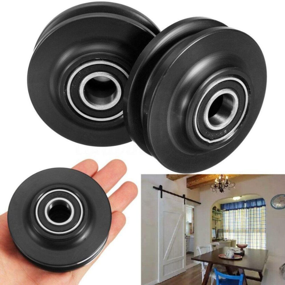 (2pcs) 2pcs/lot Bathroom Double Bearing Barn Door Pulley American Sliding Door Pulley Cabinet Window Pulley Door Runner Sliding Shower