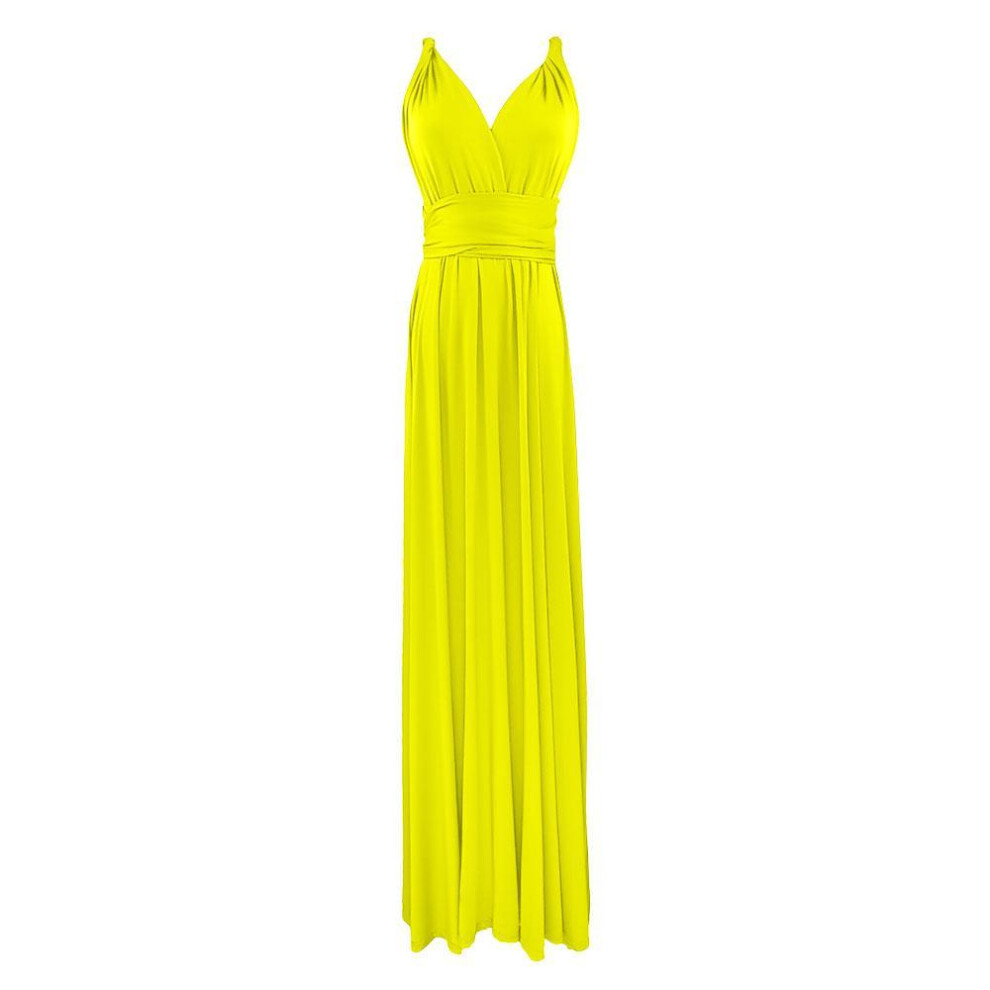 (yellow, M) Sexy Women Boho Maxi Club Dress Bandage Long Dress Party Multi Way Bridesmaids Convertible Infinity