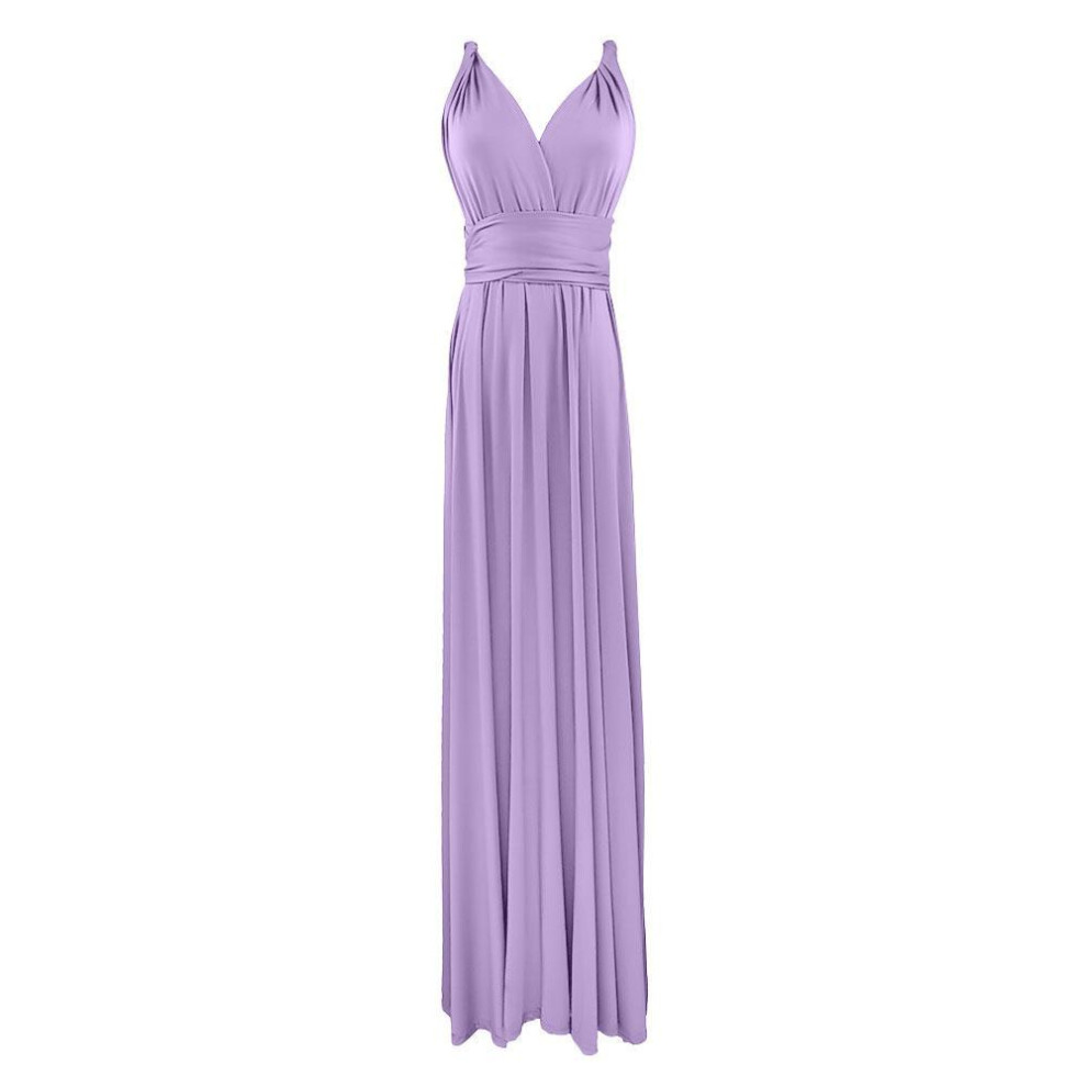 (purple, XL) Sexy Women Boho Maxi Club Dress Bandage Long Dress Party Multi way Bridesmaids Convertible Infinity