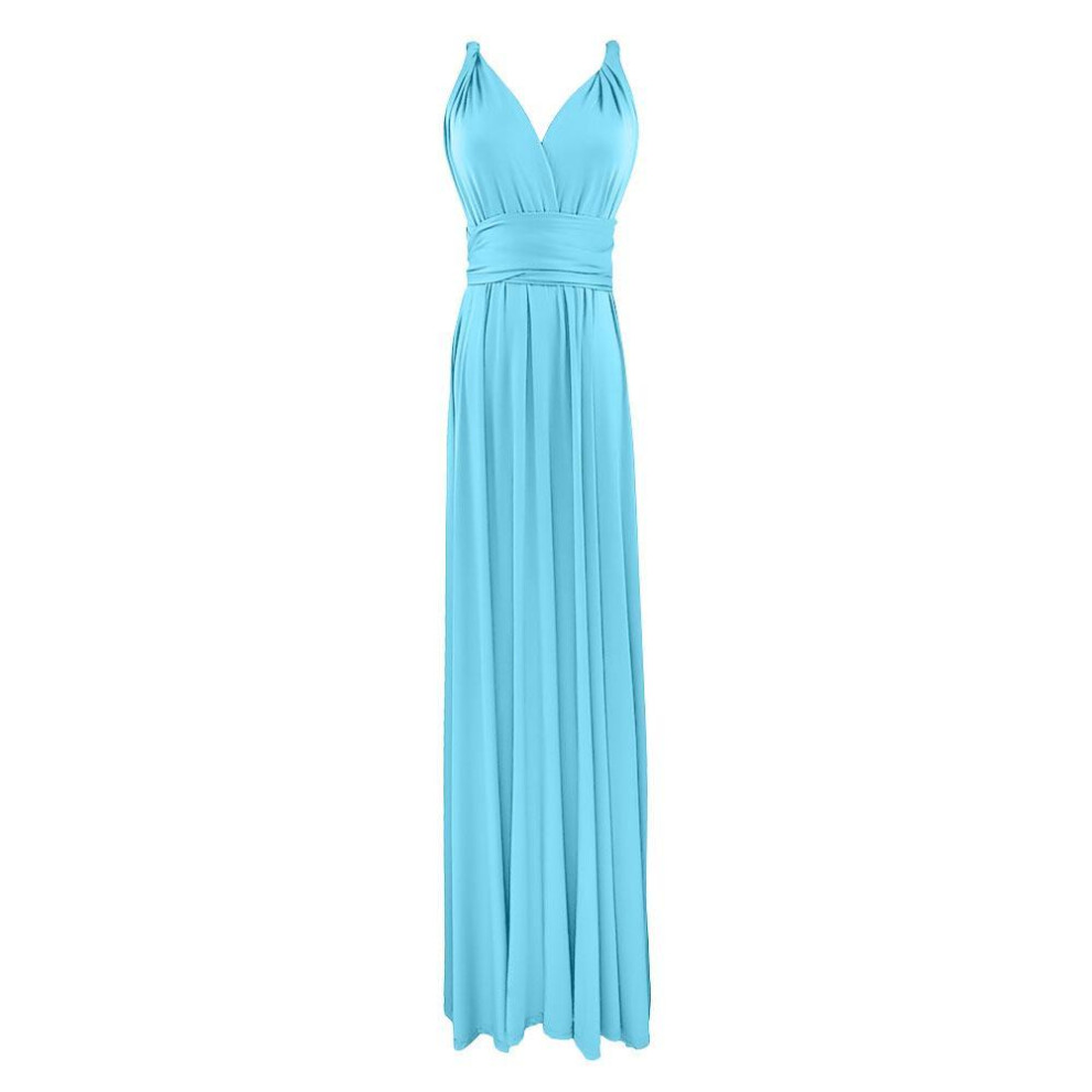 (light blue, XL) Sexy Women Boho Maxi Club Dress Bandage Long Dress Party Multi way Bridesmaids Convertible Infinity