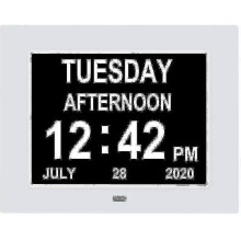 (White) Digital Dementia Clock Calendar Clock Day Date Clock Large Display Large Clear Unabbreviated Time And Date