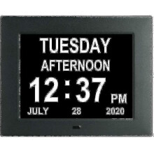 (Black) Digital Dementia Clock Calendar Clock Day Date Clock Large Display Large Clear Unabbreviated Time And Date