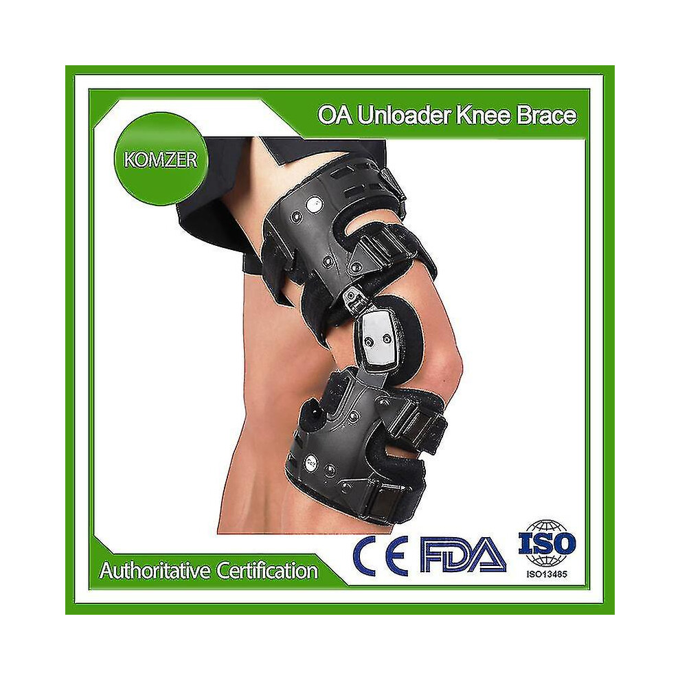 (Left) Komzer Oa Unloader Knee Brace, Osteoarthritis Of The Bone On Bone Knee Support, Rheumatoid Arthritis Joint Pain And Degeneration