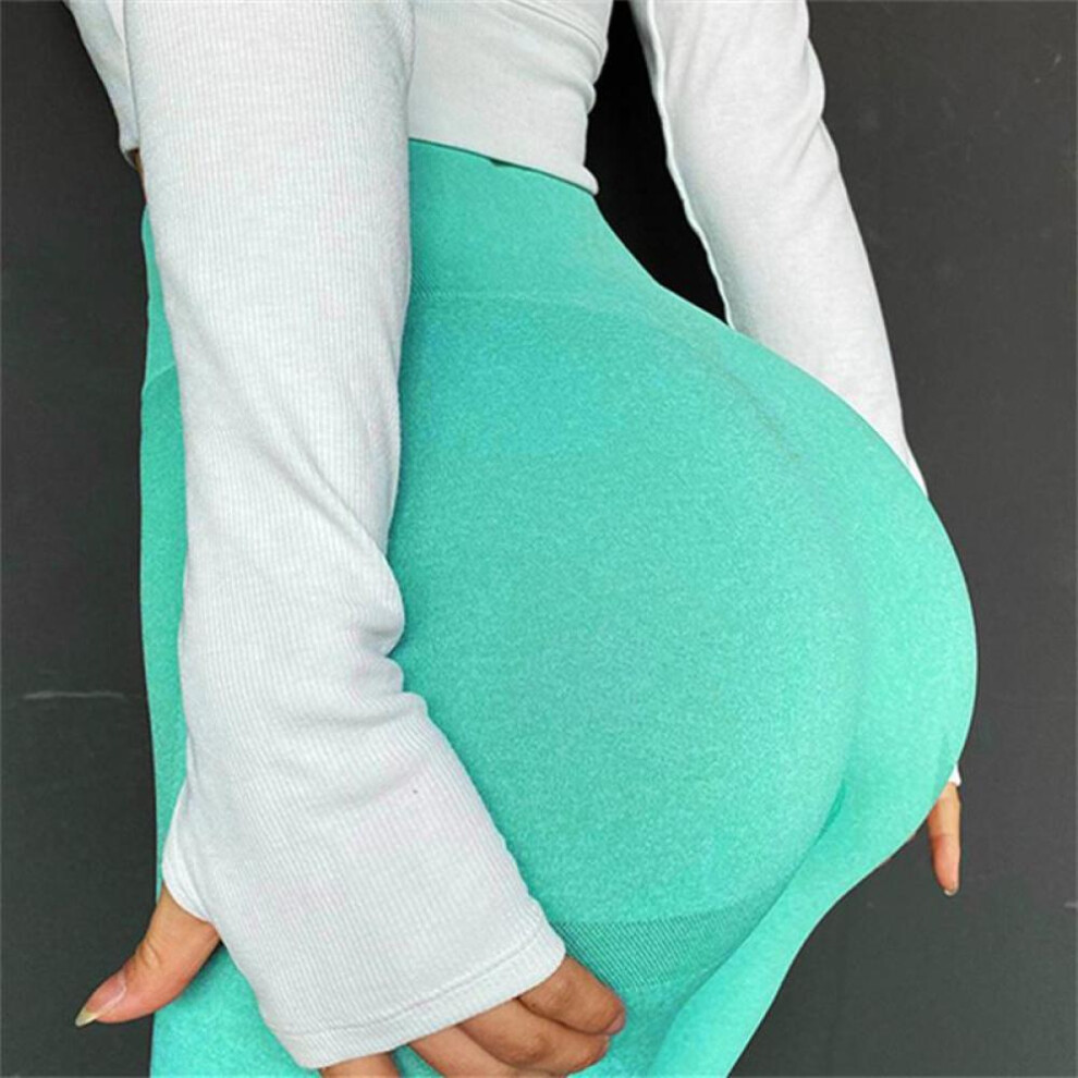 (light green, L) Push Up Leggings Nessaj Women Seamless Leggings Fitness Yoga Pants