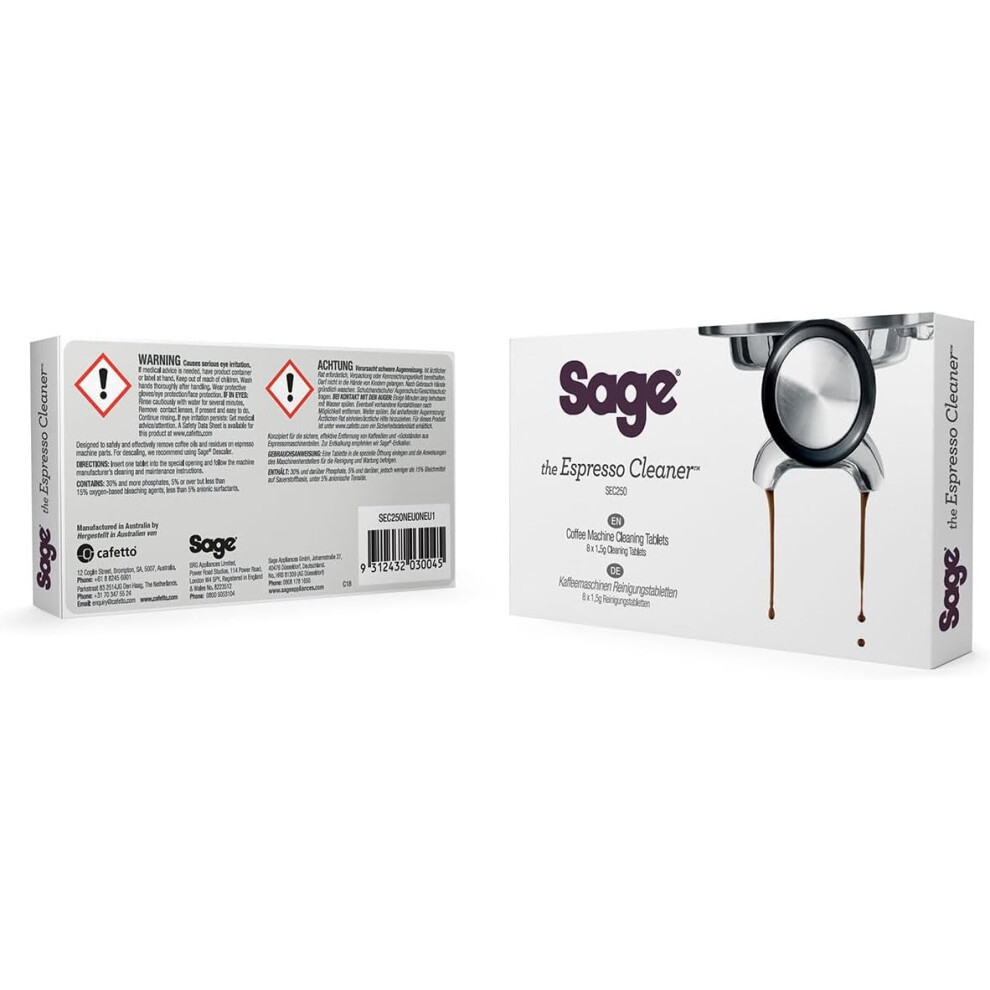 Sage - Espresso Cleaning Tablets - Removes Coffee Oils & Residues from all Sage Espresso Machines, 8 Count (Pack of 1)